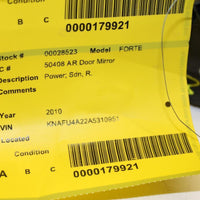 2010-2012 KIA FORTE RIGHT PASSENGER POWER SIDE VIEW MIRROR