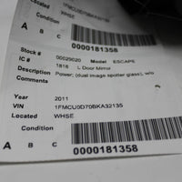 2010-2012 FORD ESCAPE LEFT DRIVER POWER SIDE VIEW MIRROR