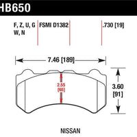Hawk Street HPS Brake Pads (Front & Rear Set) for 2009-2017 Nissan R35 GTR GT-R